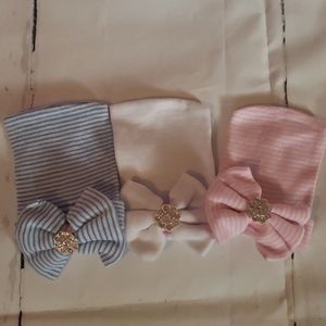 Adorable embellished newborn baby hats